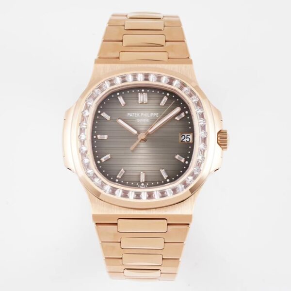 Nautilus 5711 PPF V4 Rose Gold & Diamond Grey Dial 324SC (Free Box)