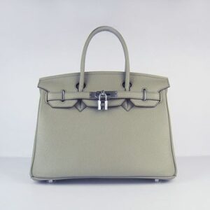 Hermes Birkin 30cm Togo leather Handbags dark grey silver