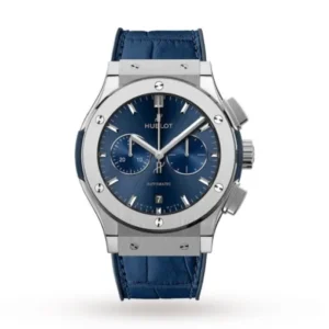 Hublot Classic Fusion Men Automatic Blue Rubber and Alligator Watch 541.NX.7170.LR