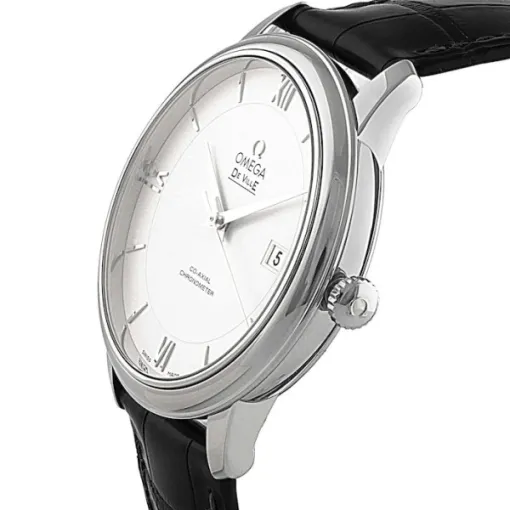 Omega De Ville Men Automatic Silver Leather Watch O42413402002001 - Image 2