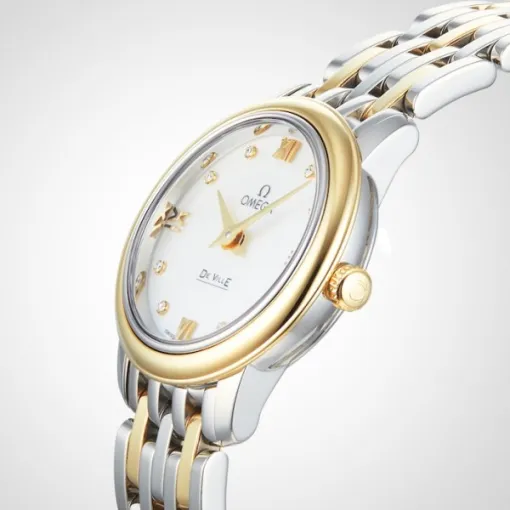 Omega De Ville Women Quartz Mother of Pearl 18ct Yellow Gold Watch O42420246055001 - Image 5