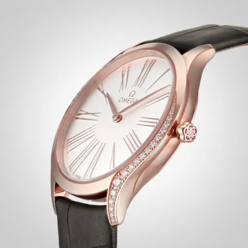 Omega De Ville Women Quartz Silver Leather Watch O42858366002001 - Image 5