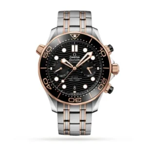 Omega Seamaster Men Automatic Black Stainless Steel & 18ct Yellow Gold Watch O21020445101001
