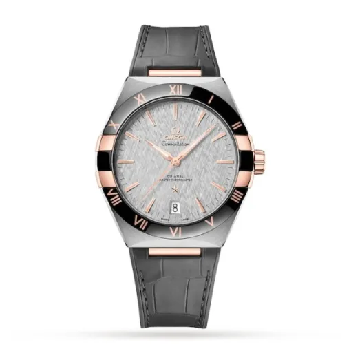 Omega Constellation Men Automatic Grey Leather Watch O13123412106001