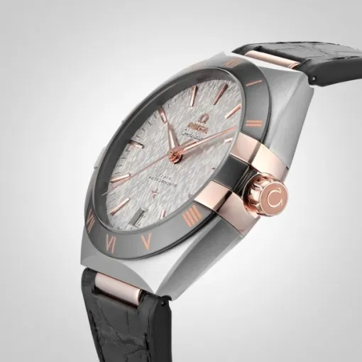 Omega Constellation Men Automatic Grey Leather Watch O13123412106001 - Image 5