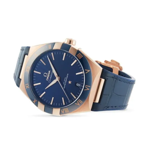 Omega Constellation Men Automatic Blue Leather Watch O13163412103001 - Image 4