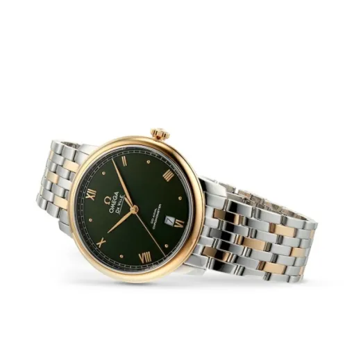 Omega De Ville Men Automatic Green Stainless Steel & 18ct Gold Watch O42420402010001 - Image 3