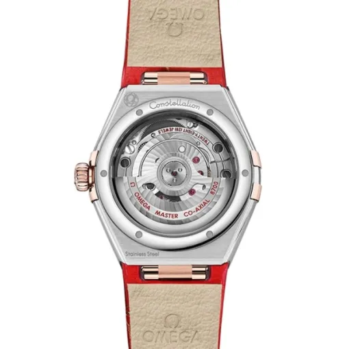 Omega Constellation Women Automatic Red Leather Watch O13128292099002 - Image 2