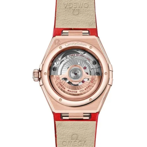 Omega Constellation Women Automatic Red Leather Watch O13153292099003 - Image 2