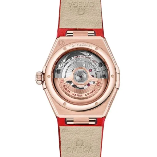 Omega Constellation Women Automatic Red Leather Watch O13158292099005 - Image 2