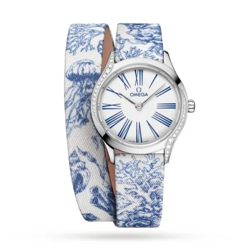 Omega De Ville Women Quartz White Fabric Watch O42817266004001