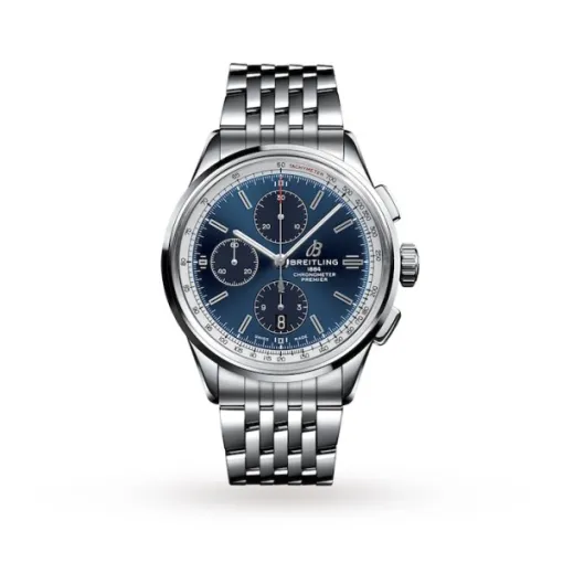 Breitling Premier Men Automatic Blue Stainless Steel Watch A13315351C1A