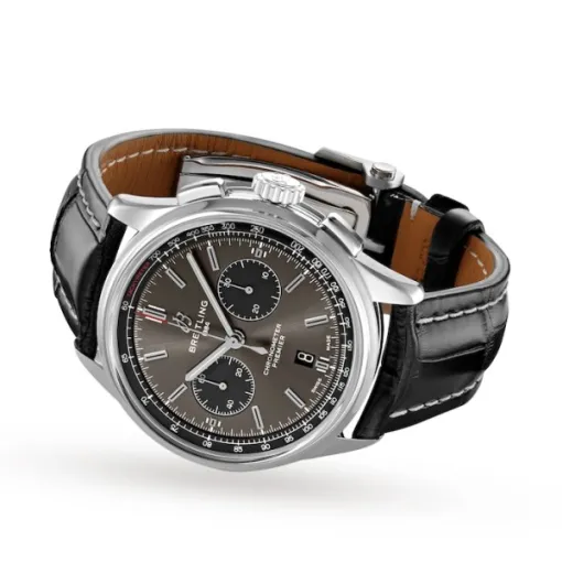 Breitling Premier Men Automatic Grey Crocodile Watch AB0118221B1P1 - Image 3