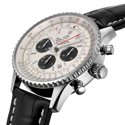 Breitling Navitimer Men Automatic Silver Crocodile Watch AB0311211G1P1 - Image 2