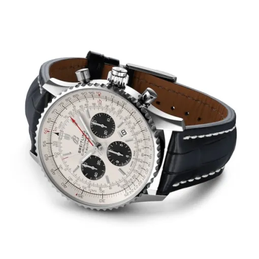 Breitling Navitimer Men Automatic Silver Crocodile Watch AB0311211G1P1 - Image 3