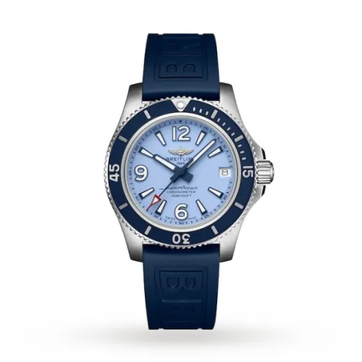 Breitling Superocean Men Automatic Blue Rubber Watch A17316D81C1S1