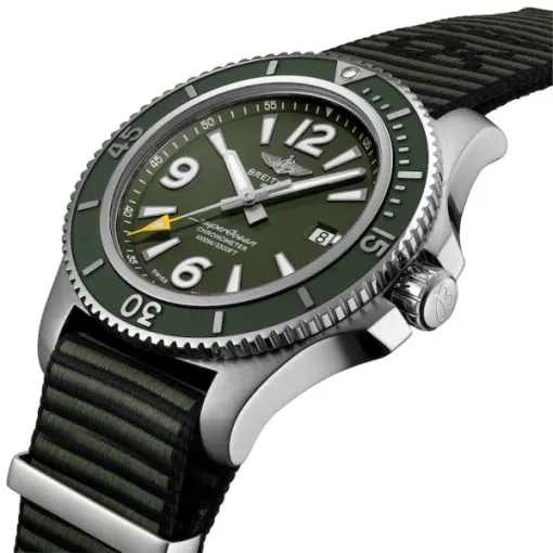 Breitling Superocean Men Automatic Green Nylon Watch A17367A11L1W1 - Image 2