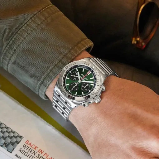 Breitling Chronomat Men Automatic Green Stainless Steel Watch AB01343A1L1A1 - Image 5