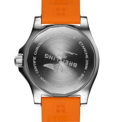 Breitling Superocean Women Automatic Orange Rubber Watch A17316D71O1S1 - Image 4