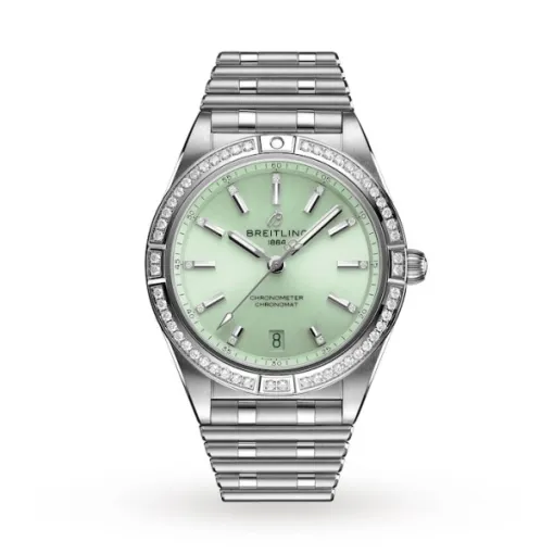Breitling Chronomat Women Automatic Green Stainless Steel Watch A10380591L1A1