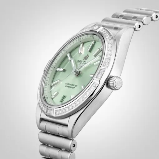 Breitling Chronomat Women Automatic Green Stainless Steel Watch A10380591L1A1 - Image 6