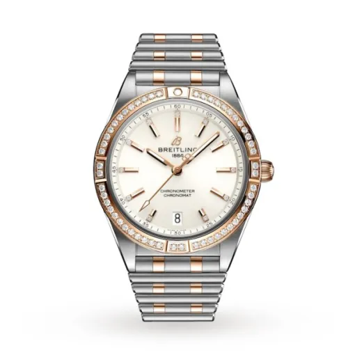Breitling Chronomat Women Automatic Silver Stainless Steel & 18ct Rose Gold Watch U10380591A1U1