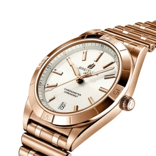 Breitling Chronomat Women Automatic Silver 18ct Rose Gold Watch R10380101A1R1 - Image 3