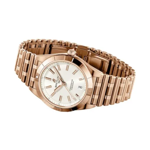 Breitling Chronomat Women Automatic Silver 18ct Rose Gold Watch R10380101A1R1 - Image 4