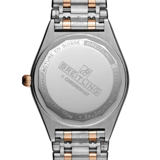 Breitling Chronomat Women Quartz Silver Stainless Steel & 18ct Rose Gold Watch U77310591A1U1 - Image 2