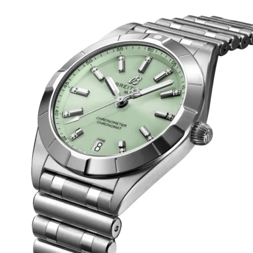 Breitling Chronomat Women Quartz Green Stainless Steel Watch A77310101L1A1 - Image 2