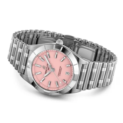 Breitling Chronomat Women Quartz Pink Stainless Steel Watch A77310101K1A1 - Image 3