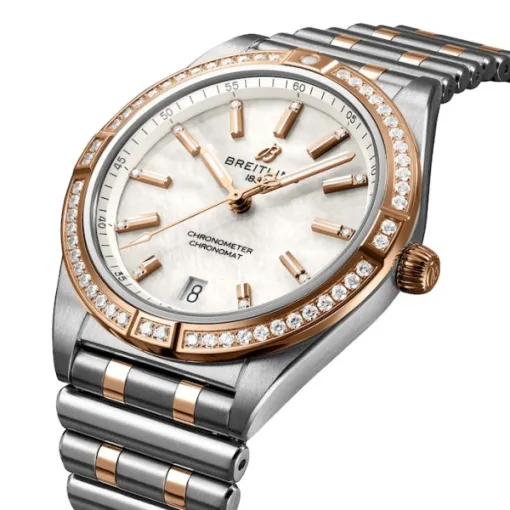 Breitling Chronomat Women Automatic Mother of Pearl Stainless Steel & 18ct Rose Gold Watch U10380591A2U1 - Image 2