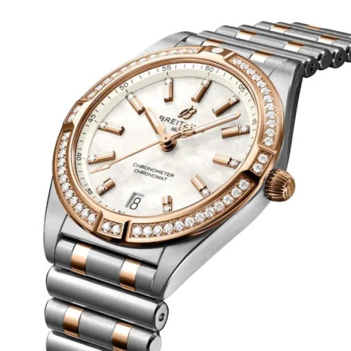 Breitling Chronomat Women Automatic Mother of Pearl Stainless Steel & 18ct Rose Gold Watch U77310591A2U1 - Image 2