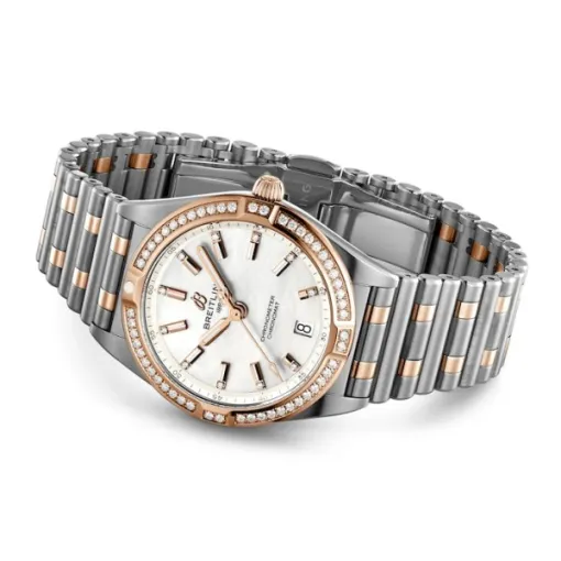 Breitling Chronomat Women Automatic Mother of Pearl Stainless Steel & 18ct Rose Gold Watch U77310591A2U1 - Image 3