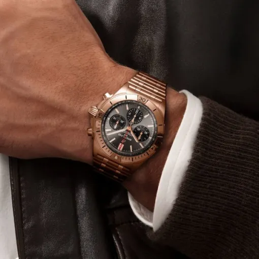 Breitling Chronomat Men Automatic Grey 18ct Rose Gold Watch RB0134101B1R1 - Image 4
