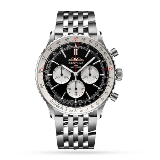 Breitling Navitimer Men Automatic Black Stainless Steel Watch AB0137211B1A1