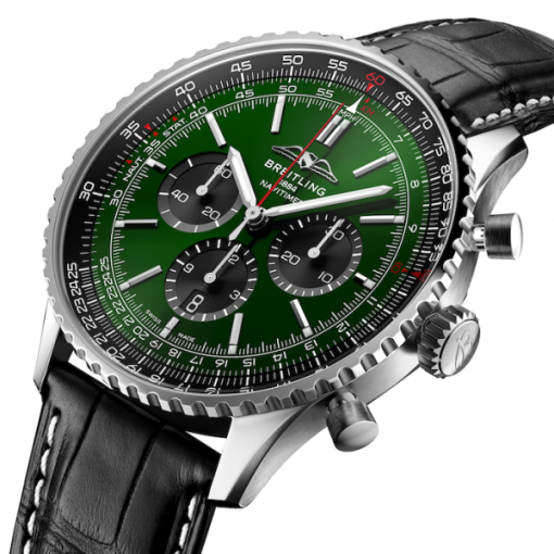 Breitling Navitimer Men Automatic Green Alligator Watch AB0137241L1P1 - Image 2