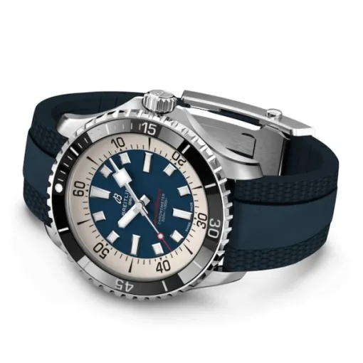 Breitling Superocean Men Automatic Blue Rubber Watch A17376211C1S1 - Image 4