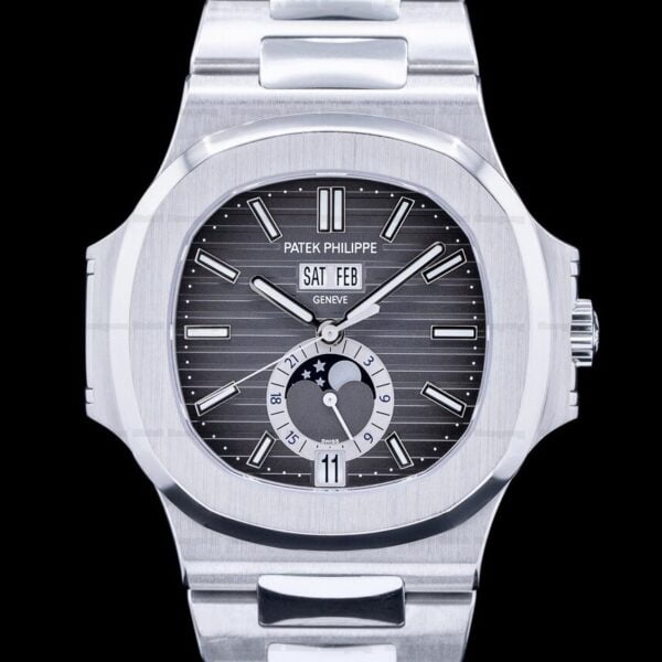 Nautilus 5726 Annual Calendar Moonphase Full Functions PPF SS Grey Dial 324