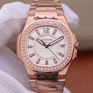 Nautilus Ladies 7010/1R-011 JJF Rose Gold & Diamonds Silver Dial Quartz E23-250 S C