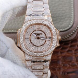 Nautilus Jumbo Ladies Paved With Diamonds 7021/1G-001 Noob Factory SS & Diamonds Diamond Dial M9015