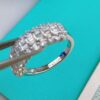 2020 Best Style Tiffany Sterling Silver Women White Gold Three-row Diamonds Fashion Ring 5/6/7/8 (US) - Image 3