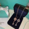 2020 Fashion Tiffany & Co Rose Gold Petals Keys Pendant Sunflower Diamonds Necklace For Women - Image 4