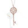 2020 Fashion Tiffany & Co Rose Gold Petals Keys Pendant Sunflower Diamonds Necklace For Women