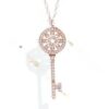 2020 Fashion Tiffany & Co Rose Gold Petals Keys Pendant Sunflower Diamonds Necklace For Women - Image 2