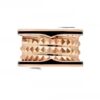 2020 New B.zero1 Rock 4-band Ring in 18kt Rose Gold with Studded Spiral and Black Ceramic Inserts on the Edges - Image 2