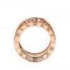 2020 New B.zero1 Rock 4-band Ring in 18kt Rose Gold with Studded Spiral and Black Ceramic Inserts on the Edges - Image 3