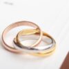 2020 New Style Trinity De Cartier Classics Ring White Gold/Yellow Gold/Pink Gold with Diamonds B4052700 Low Price - Image 6