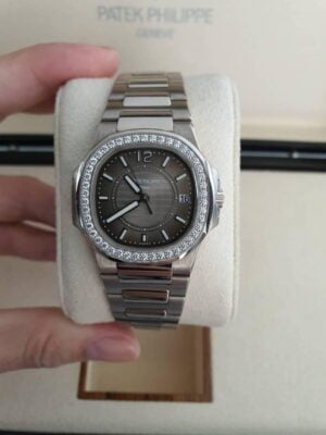 Nautilus Ladies 7010/1G-010 JJF SS & Diamonds Black Dial Quartz E23-250 S C