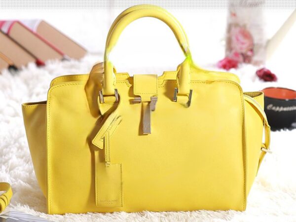 Yves Saint Laurent Cabas Chyc Original Leather Tote Lemon Yellow - Image 3